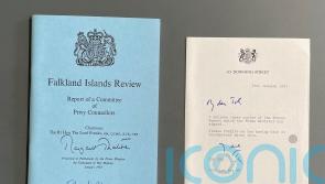 Falklands war report kept for 30 years donated to veterans’ charity