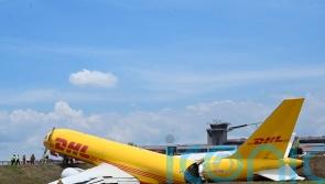 Cargo jet slides off runaway in Costa Rica and splits in half