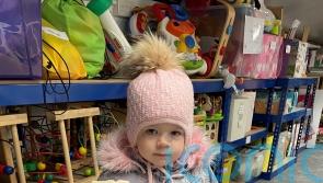 Refugee toddler excited to receive same doll she left in Ukraine from charity