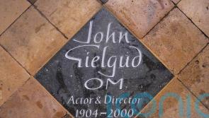 Actor Sir John Gielgud honoured with memorial stone at Westminster Abbey