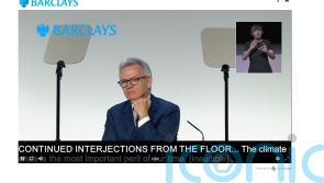 Barclays shareholder meeting disrupted by climate change protesters