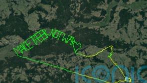 Plane draws ‘make beer not war’ with flight path in skies over Poland