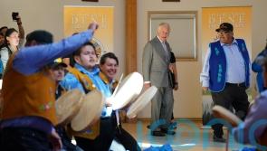 Prince of Wales shows off moves during traditional drum dance in Canada