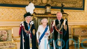 Queen pictured with Charles and Camilla on Garter Day