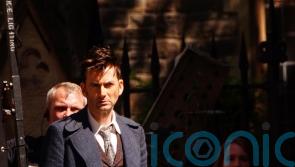 David Tennant pictured filming scenes on set of Doctor Who