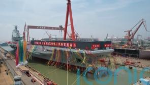 China launches first aircraft carrier to be designed and built in the country