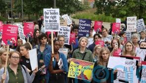 Protesters gather outside US embassy after abortion ruling