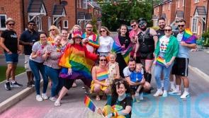 Neighbours join to march 80 metres in one of world’s shortest Pride parades