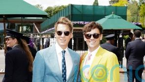 Tom Daley and Dustin Lance Black watch Wimbledon action from royal box