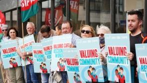 Community workers strike over pay outside Social Protection offices