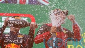 Charles Leclerc edges out Max Verstappen as Carlos Sainz escapes burning Ferrari