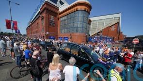 Rangers players and fans pay respects to Andy Goram at his funeral