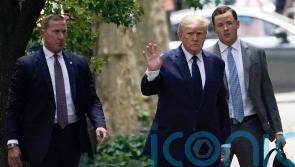 Donald Trump attends funeral of his first wife Ivana
