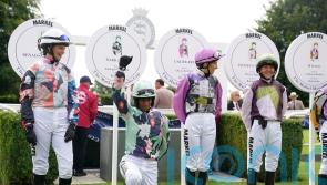 Winning charity-race rider takes the knee at Goodwood