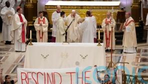 ‘Rescind the Doctrine’ protest greets pope in Canada