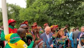 Charles poses for selfies with Commonwealth Games athletes ahead of opening