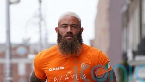 Ashley Cain finishes first of five marathons in aid of childhood cancer charity