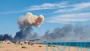 Large explosions rock Russian air base in Crimea
