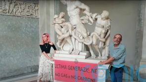 Climate protesters target the Vatican’s Laocoon statue