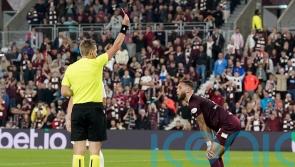Ten-man Hearts crash out of Europa League after Jorge Grant&rsquo;s red card