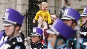 Taoiseach greets US marching band ahead of American football clash in Dublin