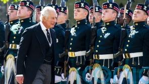 King welcomed to Scotland in Ceremony of the Keys at Palace of Holyroodhouse