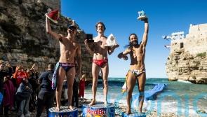 Briton ‘on top of the world’ to come second in global cliff diving event