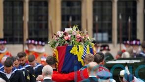 Carpet of flowers around St George’s Chapel for Queen’s committal service