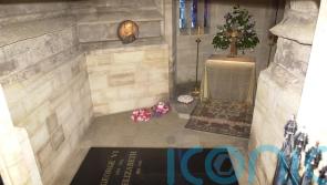 Queen reunited with Philip in tiny King George VI Memorial Chapel