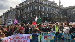 Hundreds of young people march through Edinburgh in climate protest