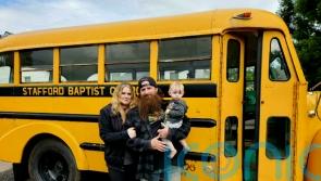 Dad brings abandoned 74-year-old school bus found in the woods ‘back to life’ and collects his daughter in it