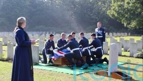 Remains of RAF airmen who died during WW2 buried during ceremonies
