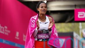 Yalemzerf Yehualaw recovers from fall to win London Marathon women’s race