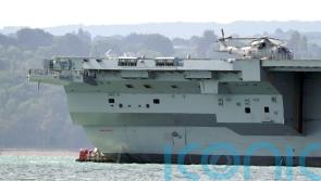 Navy aircraft carrier HMS Prince of Wales leaves Portsmouth after breakdown
