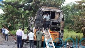 12 killed as bus catches fire in west India