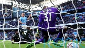 Pep Guardiola laughs as Erling Haaland has to settle for just one goal