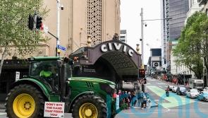 New Zealand farmers hit streets to protest cow-burp tax plan