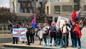 Supporters of gender recognition reform stage demo as MSPs debate legislation