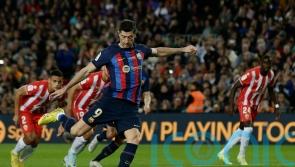 Robert Lewandowski misses penalty as Barcelona win in Gerard Pique’s final game