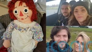 Couple believe their Annabelle doll is possessed after CCTV shows it emerged from its display cabinet