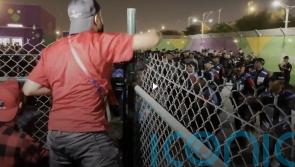 Riot police deployed outside stadium for Morocco v Spain game