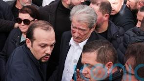 Albanian opposition leader attacked during anti-government protest