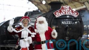 Festive train puts families in Christmas mood with mulled wine and mince pies
