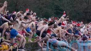 Ho, ho, ho that’s cold: Swimmers mark Christmas Day with bracing dips