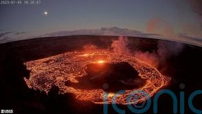 Summit crater glows as Hawaii’s Kilauea volcano erupts again