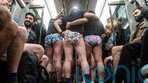 London commuters strip down to their pants for No Trousers Tube Ride