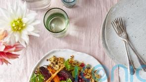 Annie Rigg’s rice and lentils with tahini roasted root veg
