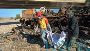 40 dead after bus crashes and catches fire in Pakistan
