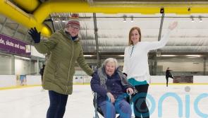 Care home resident, 97, goes ice skating with support from Torvill and Dean