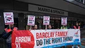 Staff protest at M&S stores over chain’s use of pay dispute logistics group